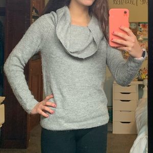 Cowl Neck Gray Sweater